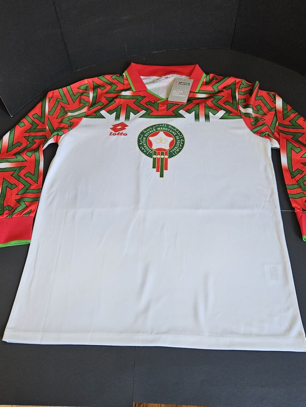 NWT Lotto Morocco 1994 Retro Long Sleeve Soccer Jersey Large